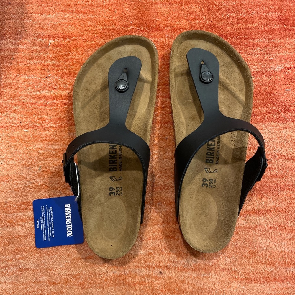 Birkenstock Gizeh Birko-Flor Black Thong Sandal